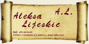 Aleksa Lijeskić vizit kartica